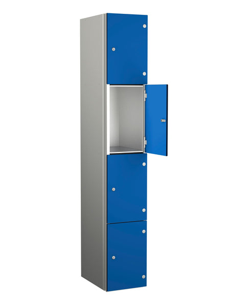 ZENBOX WET AREA LOCKERS WITH SGL DOORS - ELECTRIC BLUE 4 DOOR Storage Lockers > Lockers > Cabinets > Storage > Probe > One Stop For Safety   