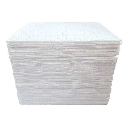 Pack of 200 Oil & Fuel Absorbent Pads 400mm X 500mm White - 160 Litre Spill Pallet > Absorbents > Spill Containment > Spill Control > Romold > One Stop For Safety   