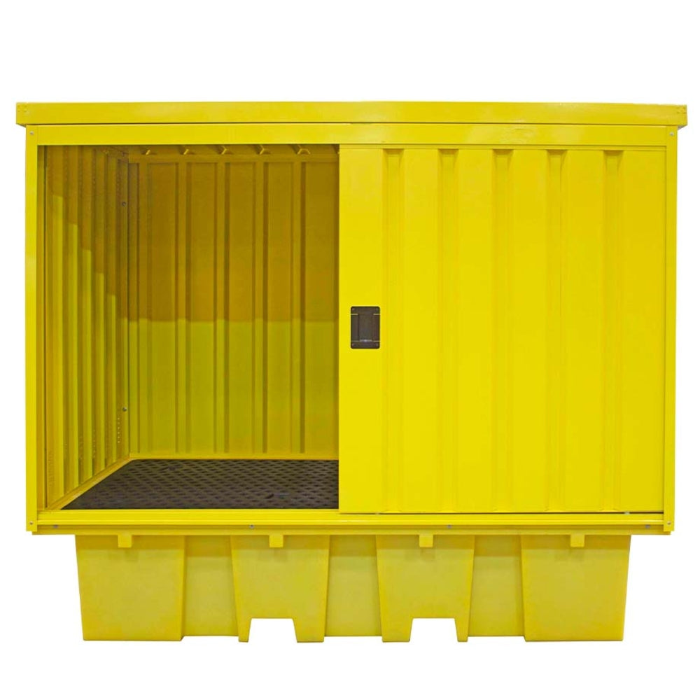 BB2HCS Hard Covered Drum Spill Pallet with Lockable Doors - Suitable for 8 x 205ltr Drums or 2 x 1000ltr IBC Spill Pallet > Covered Spill Pallet Bunds > Spill Containment > Spill Control > Romold > One Stop For Safety    