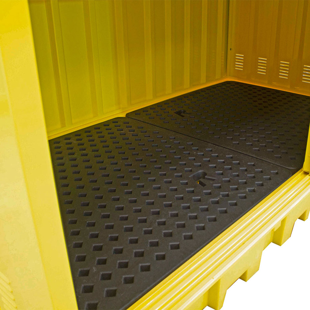 BB2HCS Hard Covered Drum Spill Pallet with Lockable Doors - Suitable for 8 x 205ltr Drums or 2 x 1000ltr IBC Spill Pallet > Covered Spill Pallet Bunds > Spill Containment > Spill Control > Romold > One Stop For Safety   