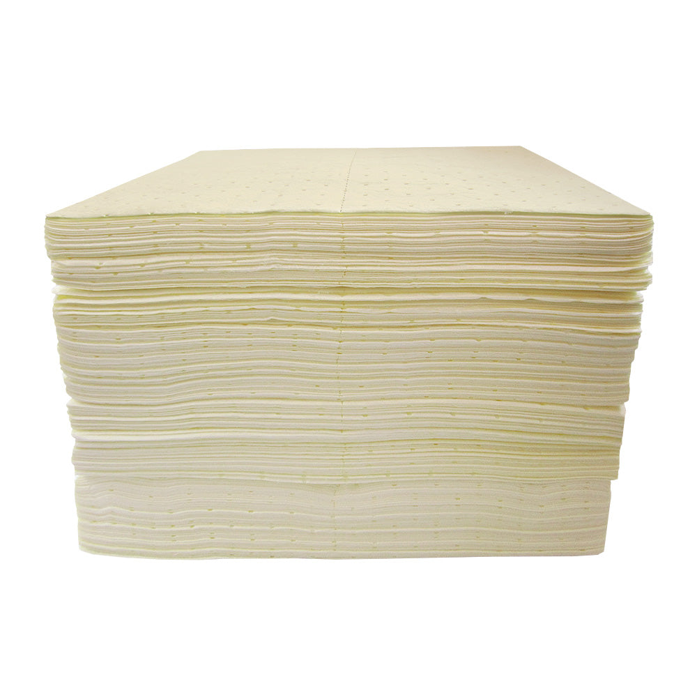 Pack of 200 Chemical Absorbent Pads 400mm X 500mm Yellow - 160 Litre Spill Pallet > Absorbents > Spill Containment > Spill Control > Romold > One Stop For Safety   