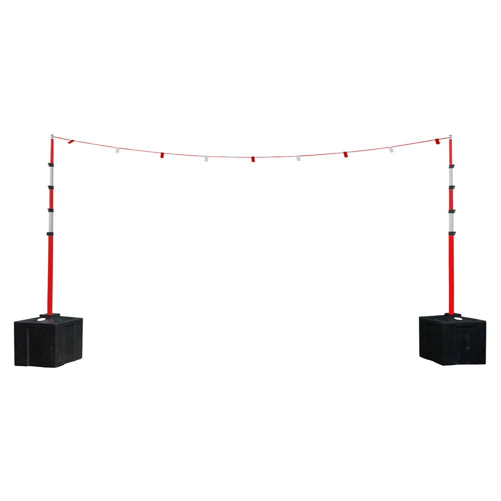 GS6 Guardian Goalpost Barrier Kit 3 with Poles, Ballasts & Bunting  One Stop For Safety   