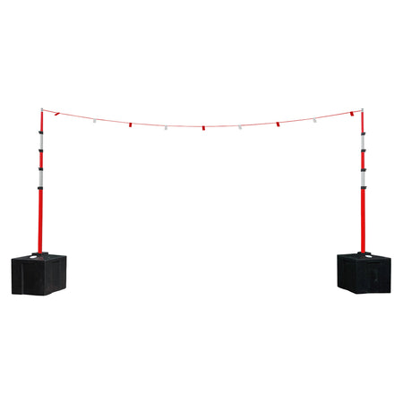 GS6 Guardian Goalpost Barrier Kit 3 with Poles, Ballasts & Bunting  One Stop For Safety   