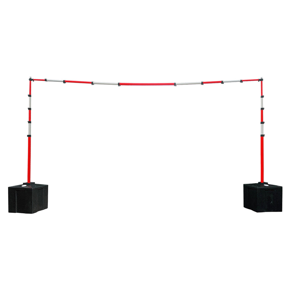 GS6 Guardian Goalpost Barrier Kit 4 with Red & White Poles, Ballasts & Crossbar  One Stop For Safety   