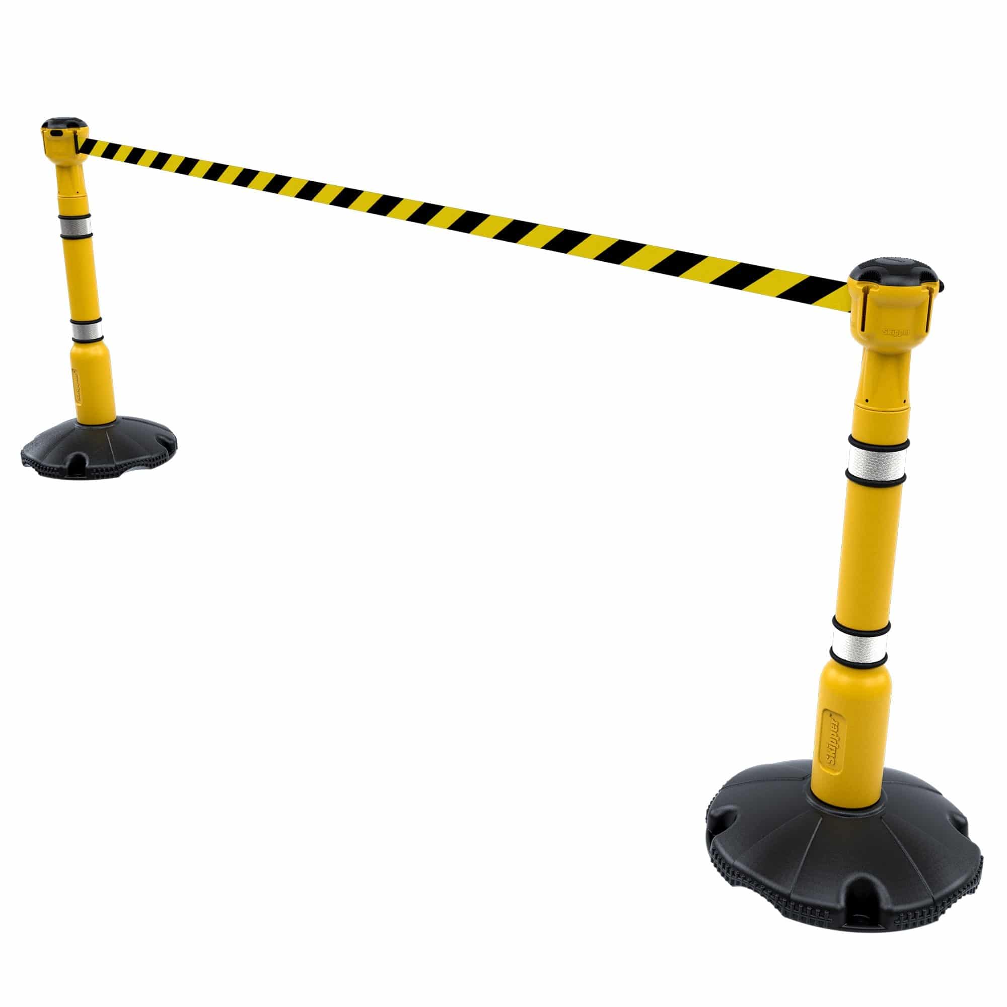 Skipper 9m Retractable Safety Barrier Complete Kit - Kit10 Retractable > Crowd Barrier > Tensa > Skipper One Stop For Safety Yellow Black & Yellow Chevron 