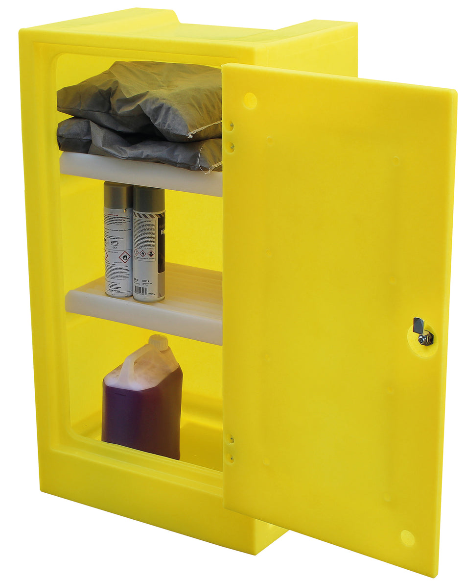 PSC1 Bunded Storage Cabinet with 17 Litre Sump 2 Shelves & Lockable Door - 990mm High Spill Cabinet > Coshh > Spill Containment > Spill Control > Romold > One Stop For Safety   