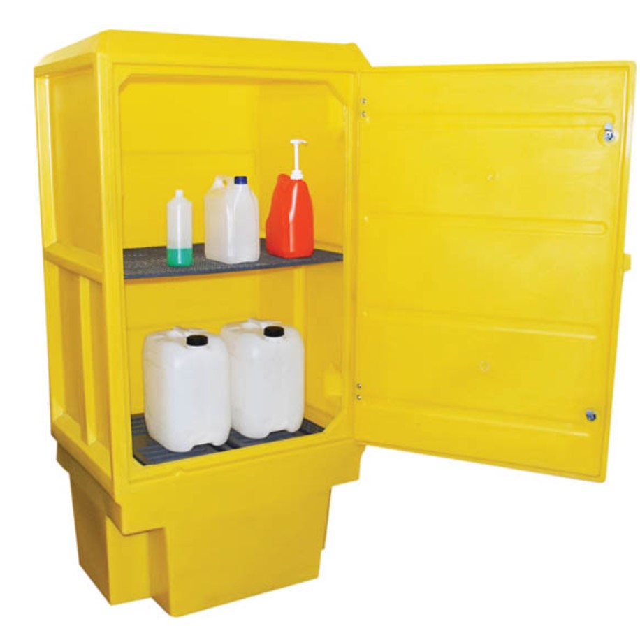 PSC4 Bunded storage cabinet with 225 Litre Sump 1 Shelf & Lockable Door - 1835mm High Spill Cabinet > Coshh > Spill Containment > Spill Control > Romold > One Stop For Safety   
