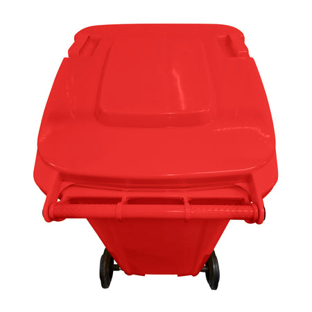 240 Litre Wheelie Bin with 2 Fitted Wheels & Handle Lid in Red Cleaning > Hygiene > Maintenance > Janitorial > Wheelie Bins One Stop For Safety   