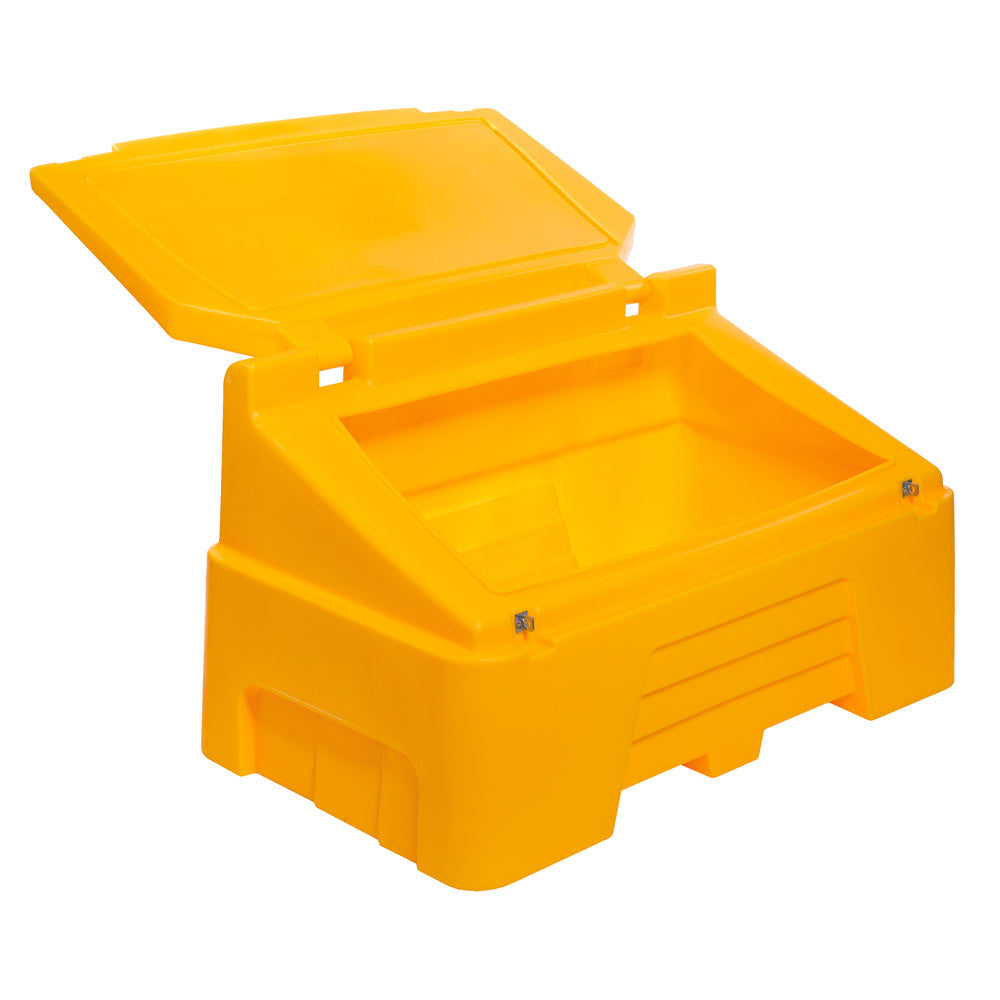 400 Litre Heavy Duty Grit Bin in Yellow with Hinged Lockable Lid Grit Bin > Winter > De-Icing Salt One Stop For Safety   