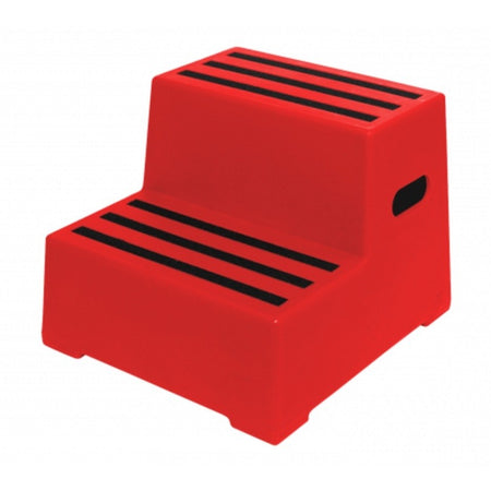 RW0102R Heavy Duty Premium Safety Steps in Red - 2 Step Premium Safety Steps > Manual Handling > Kick Steps One Stop For Safety   