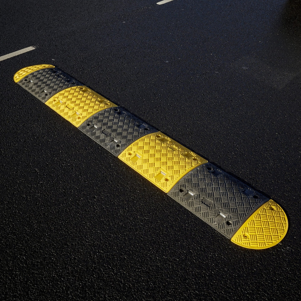 Speed Ramp in Yellow & Black with 50mm Heavy Duty Sections - 8m Complete Kit Speed Ramps > Speed Bumps > Sleeping Policeman > Car Park > Traffic > One Stop For Safety   