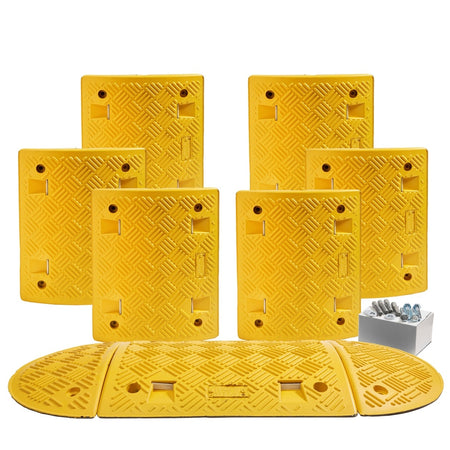 Speed Ramp in Yellow with 75mm Heavy Duty Sections - 4m Complete Kit Speed Ramps > Speed Bumps > Sleeping Policeman > Car Park > Traffic > One Stop For Safety   