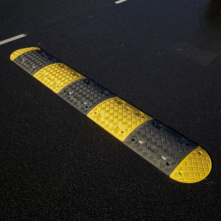 Speed Ramp in Yellow & Black with 75mm Heavy Duty Sections - 4m Complete Kit Speed Ramps > Speed Bumps > Sleeping Policeman > Car Park > Traffic > One Stop For Safety   
