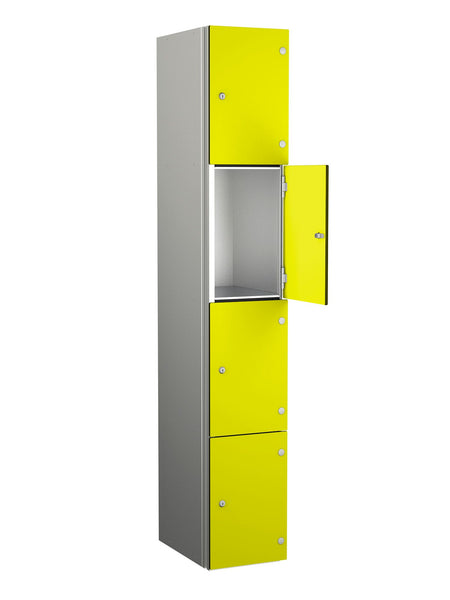 ZENBOX WET AREA LOCKERS WITH SGL DOORS - LIME YELLOW 4 DOOR Storage Lockers > Lockers > Cabinets > Storage > Probe > One Stop For Safety   
