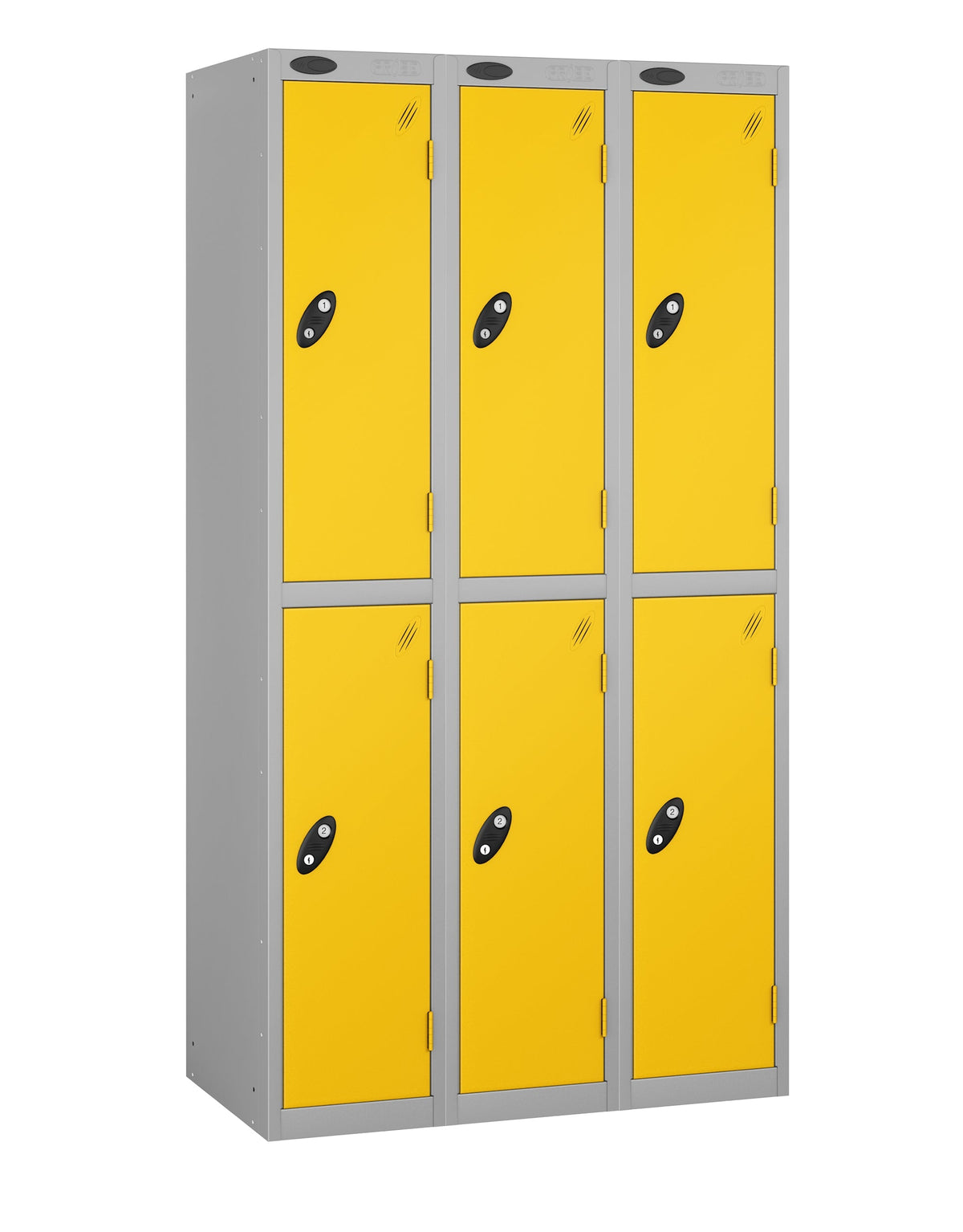 PROBEBOX STANDARD 3 NEST STEEL LOCKERS - ROYAL YELLOW 2 DOOR Storage Lockers > Lockers > Cabinets > Storage > Probe > One Stop For Safety   