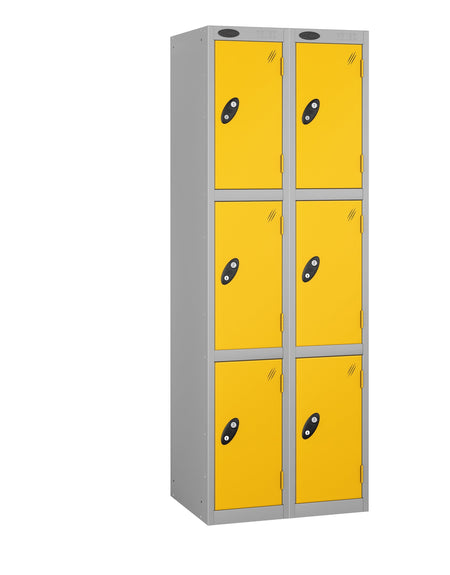 PROBEBOX STANDARD 2 NEST STEEL LOCKERS - ROYAL YELLOW 3 DOOR Storage Lockers > Lockers > Cabinets > Storage > Probe > One Stop For Safety   