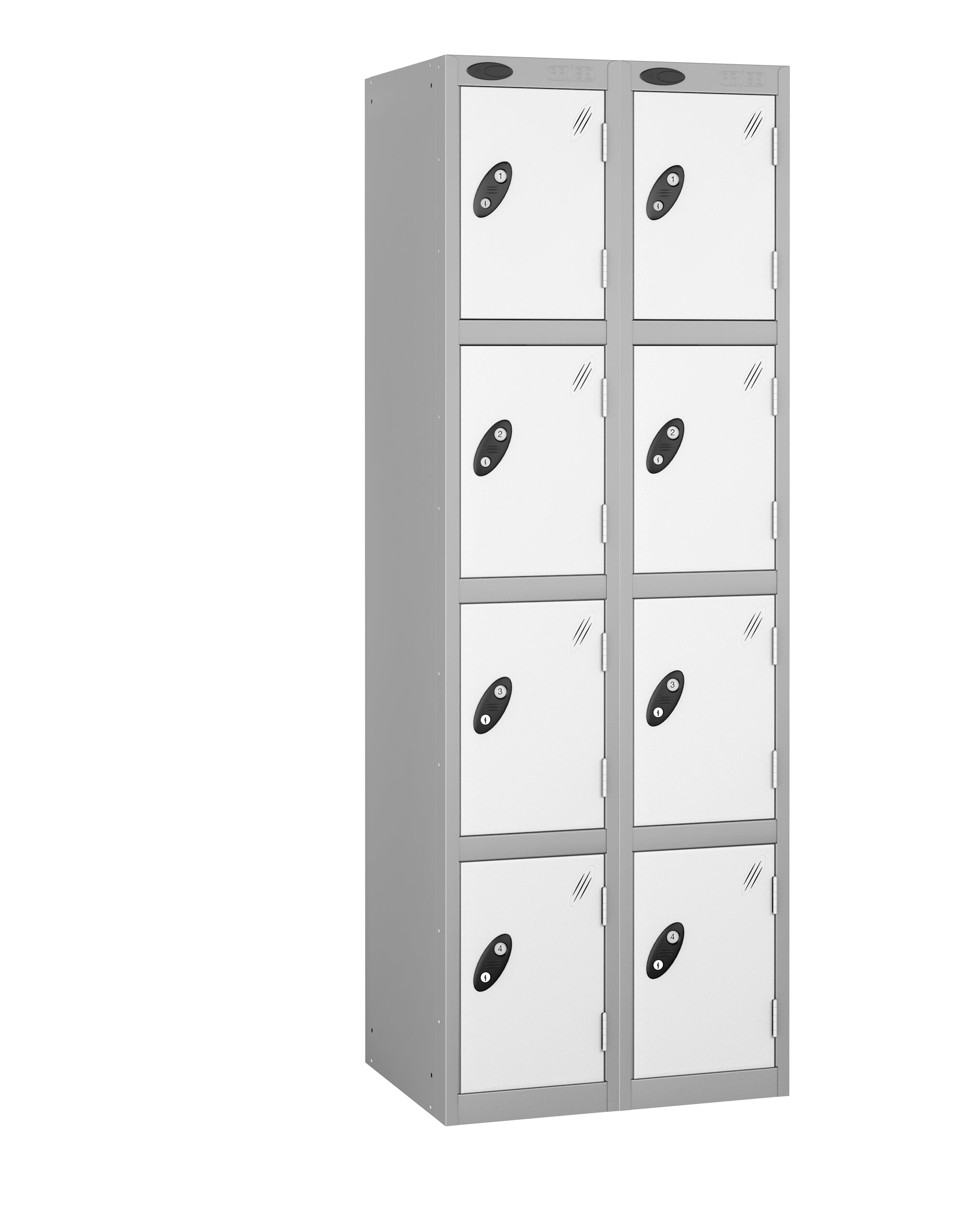 PROBEBOX STANDARD 2 NEST STEEL LOCKERS - SMOKEY WHITE 4 DOOR Storage Lockers > Lockers > Cabinets > Storage > Probe > One Stop For Safety   