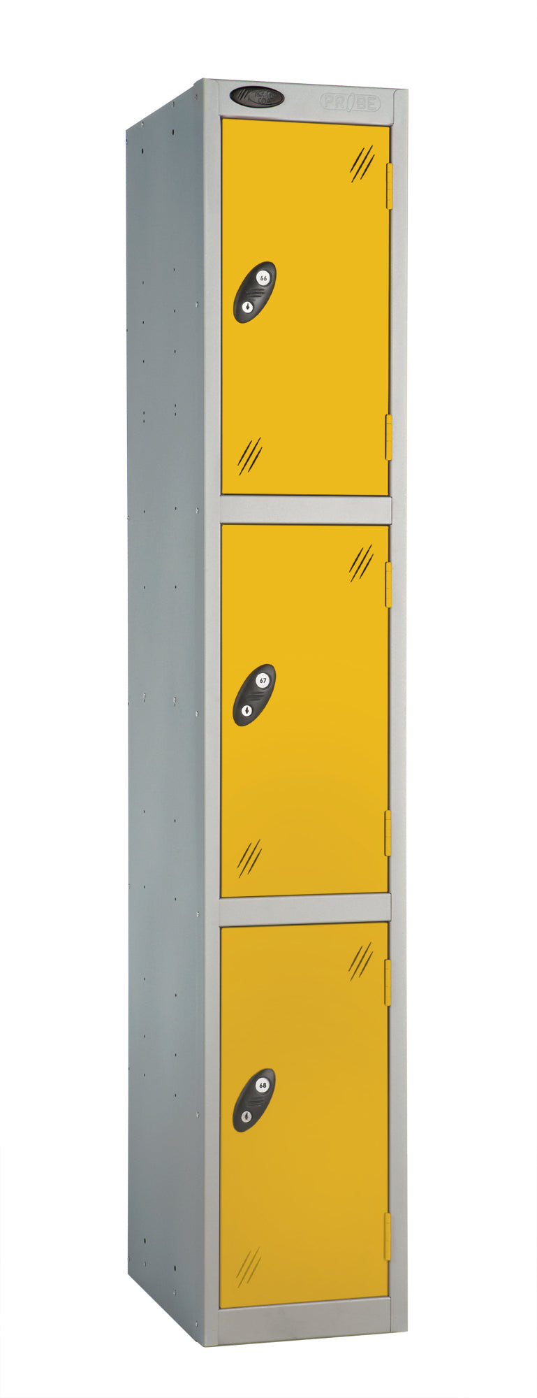 PROBEBOX STANDARD 1 NEST STEEL LOCKERS - ROYAL YELLOW 3 DOOR Storage Lockers > Lockers > Cabinets > Storage > Probe > One Stop For Safety   
