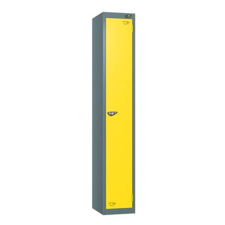 PURE SCHOOL LOCKERS WITH SLATE GREY BODY - LEMON YELLOW 1 DOOR Storage Lockers > Lockers > Cabinets > Storage > Pure > One Stop For Safety   