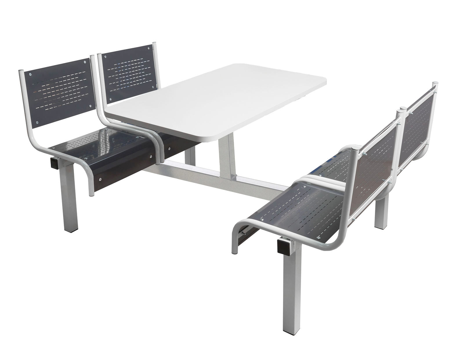 Spectrum 4 Seater Canteen Furniture Double Entry with Dark Grey Seats Canteen Furniture > Seating > Tables > QMP One Stop For Safety   
