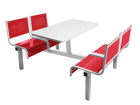 Spectrum 4 Seater Canteen Furniture Double Entry with Red Seats Canteen Furniture > Seating > Tables > QMP One Stop For Safety   
