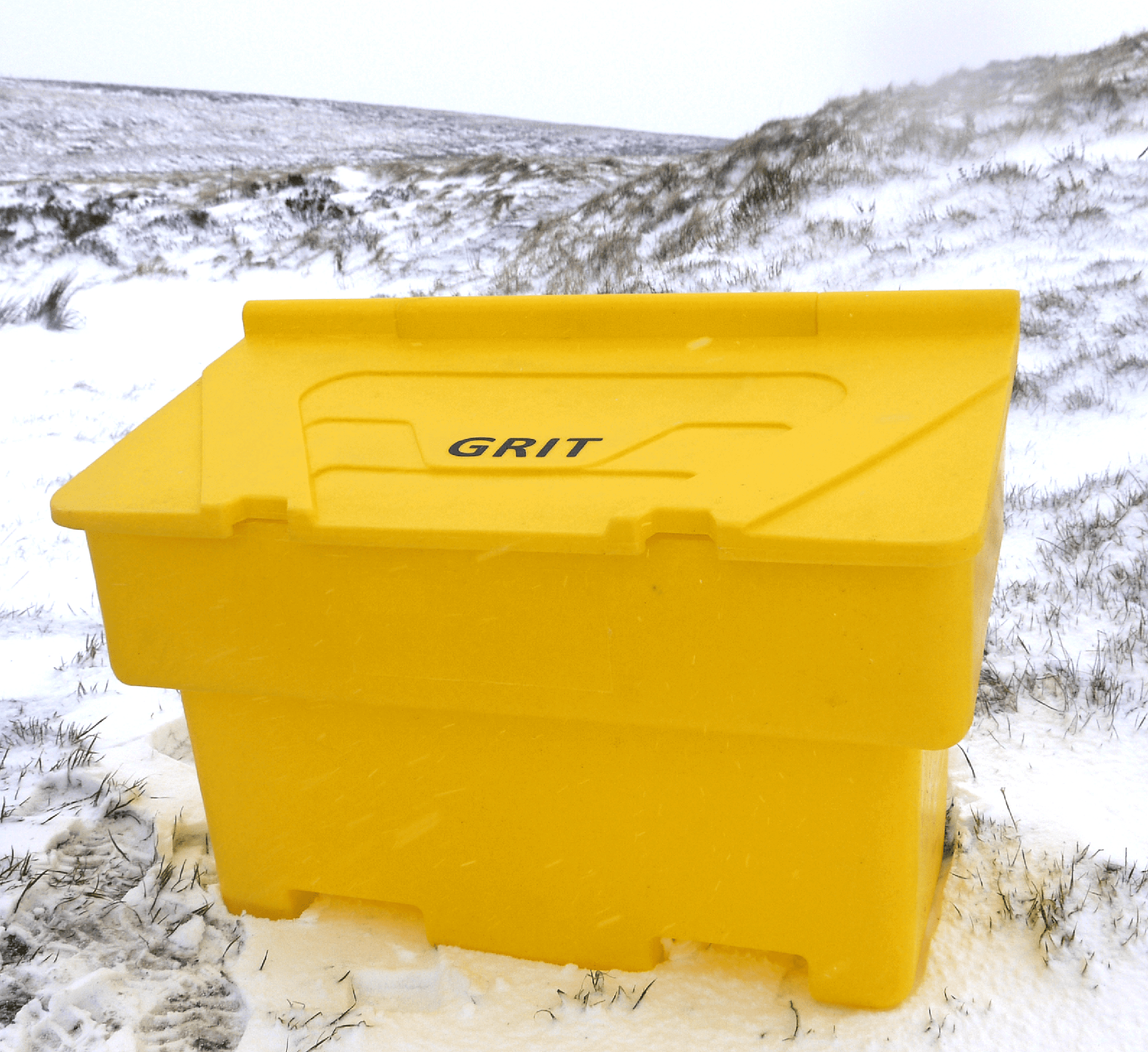 Pallet of 14 200 Litre Heavy Duty Stackable Grit Bin in Yellow with Hinged Lid Grit Bin > Winter > De-Icing Salt One Stop For Safety   