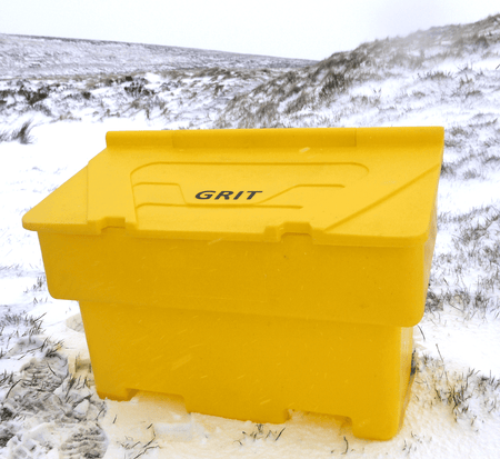 Pallet of 14 200 Litre Heavy Duty Stackable Grit Bin in Yellow with Hinged Lid Grit Bin > Winter > De-Icing Salt One Stop For Safety   