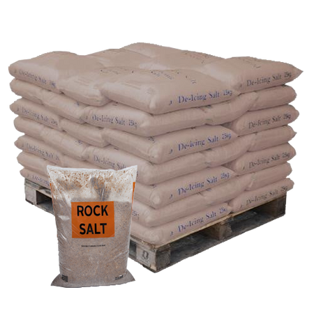 Brown De-Icing Rock Salt in 25kg Bags - Pallet of 21 Bags (Half Pallet) Grit Bin > Winter > De-Icing Salt One Stop For Safety   