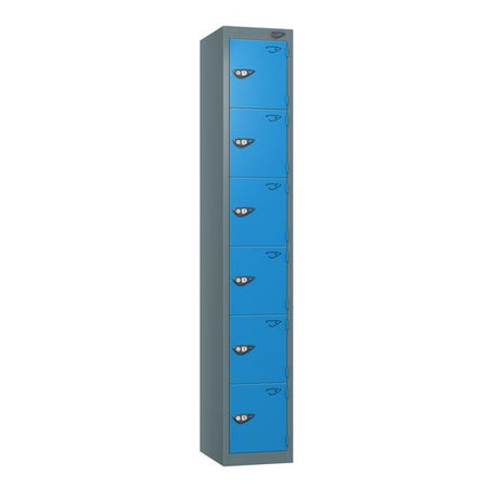 PURE SCHOOL LOCKERS WITH SLATE GREY BODY - COBALT BLUE 6 DOOR Storage Lockers > Lockers > Cabinets > Storage > Pure > One Stop For Safety   