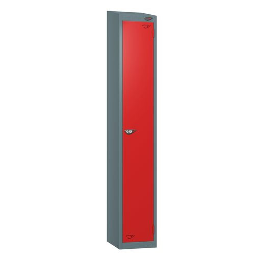 PURE SCHOOL LOCKERS WITH SLATE GREY BODY - FLAME RED 1 DOOR Storage Lockers > Lockers > Cabinets > Storage > Pure > One Stop For Safety   