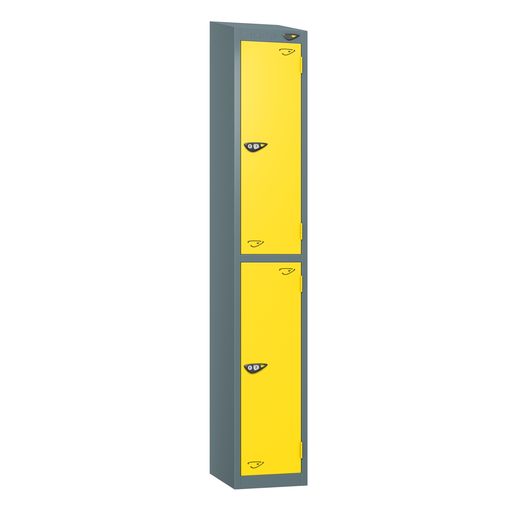 PURE SCHOOL LOCKERS WITH SLATE GREY BODY - LEMON YELLOW 2 DOOR Storage Lockers > Lockers > Cabinets > Storage > Pure > One Stop For Safety   
